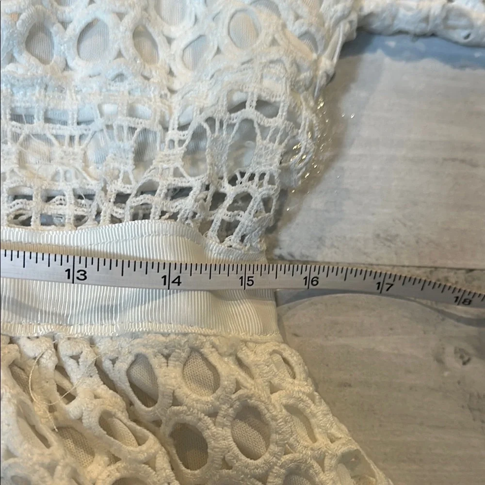 Simply Couture Sz Large (Juniors) White A-Line Lace Midi Dress • NWT! - Picture 11 of 12